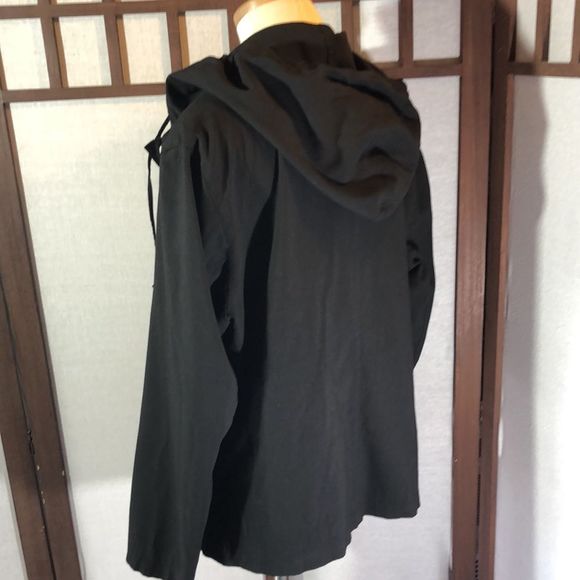 Gap Women's Rayon Black Jacket Blazer Zip up Front Hood X Large - Picture 5 of 12